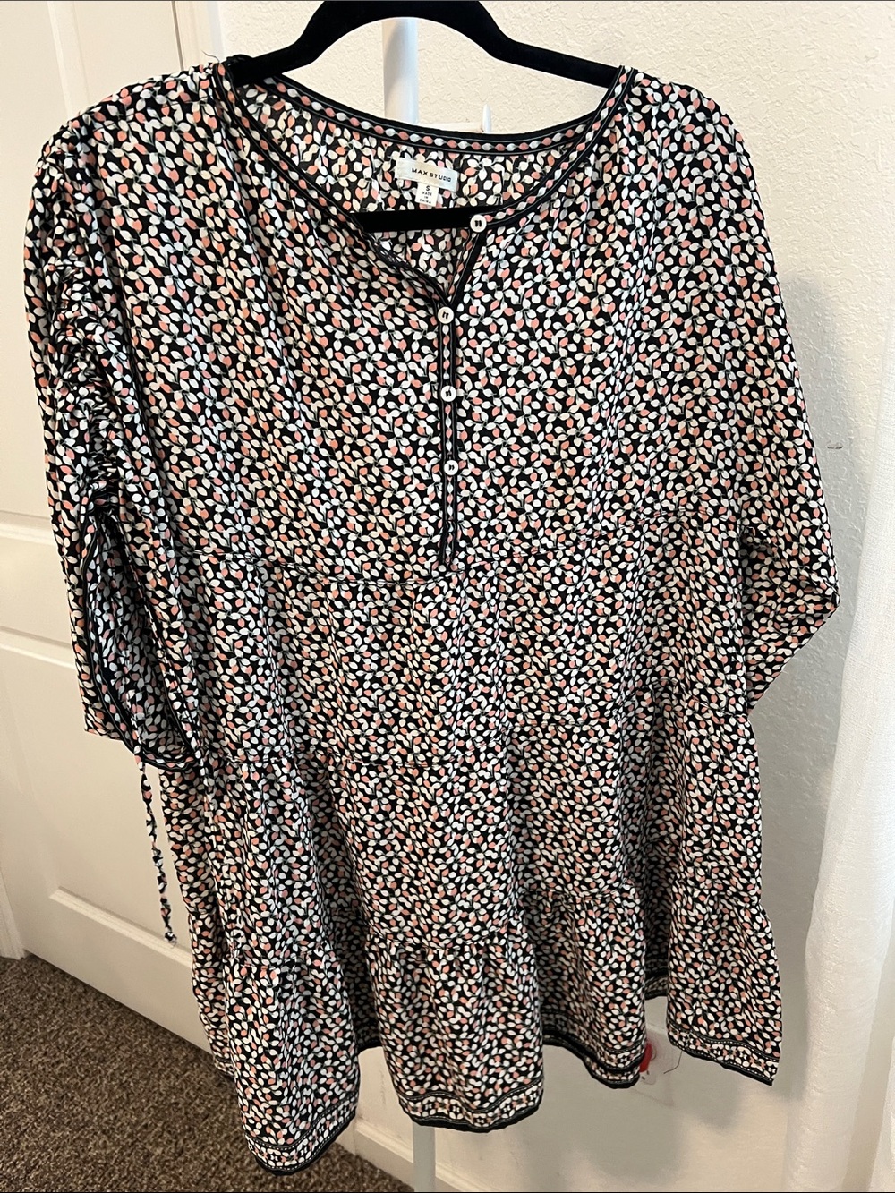Rafaella Black Multi Spot Henley Tunic